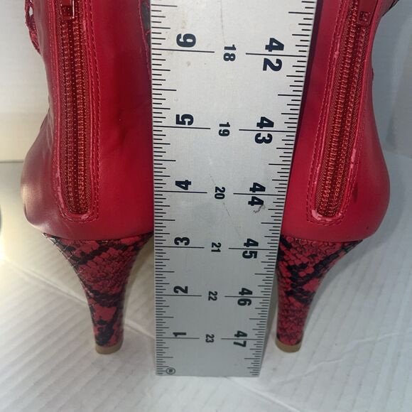 Ashro Booties 11M Heels‎ Snakeskin Mesh Zip Back Kitten Heel Dressy Shoe - Picture 10 of 15